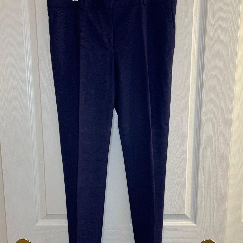 Navy Straight Leg Wool Trouser